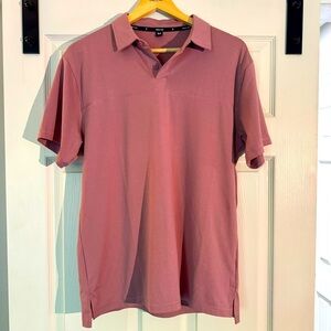 Public Rec Shirt Men’s Medium Pink Polo Golf Performance Activewear Preppy